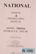 National Sheet Metal Machines-National Sheet Metal, NH5216, Hydraulic Shear Instructions & Parts Manual-NH5216-01